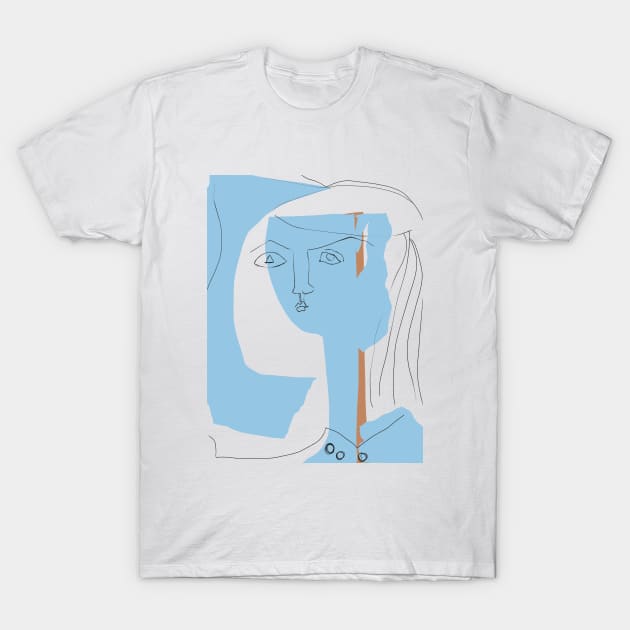 Picasso blue face T-Shirt by shamila